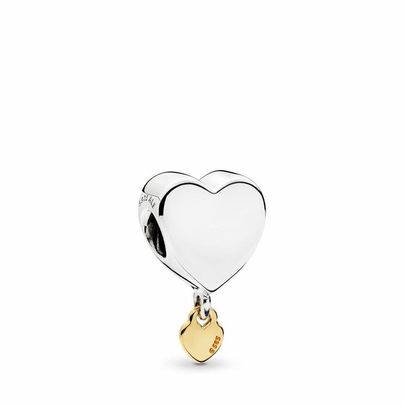 Pandora Australia Two Hearts Dangle Charm - Two Tone | TXBEMO046